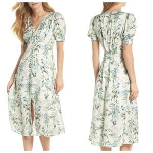 NWT Gal Meets Glam Lauren Garden Print Midi Dress